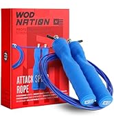 WOD Nation Attack Speed Jump Rope for Women & Men - Professional Skipping Rope for Exercise & Fit...
