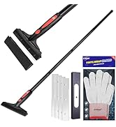 EHDIS Extenble Razor Blade Scraper, 16''-58'' Long Handle 6" Wide Blade Scraper Tool with 10 Doub...