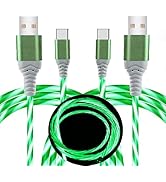 Wuucor 2 Packs Led USB C Charging Cable 3A LED Light Up USB A to USB C Fast Charger Cord Compatib...