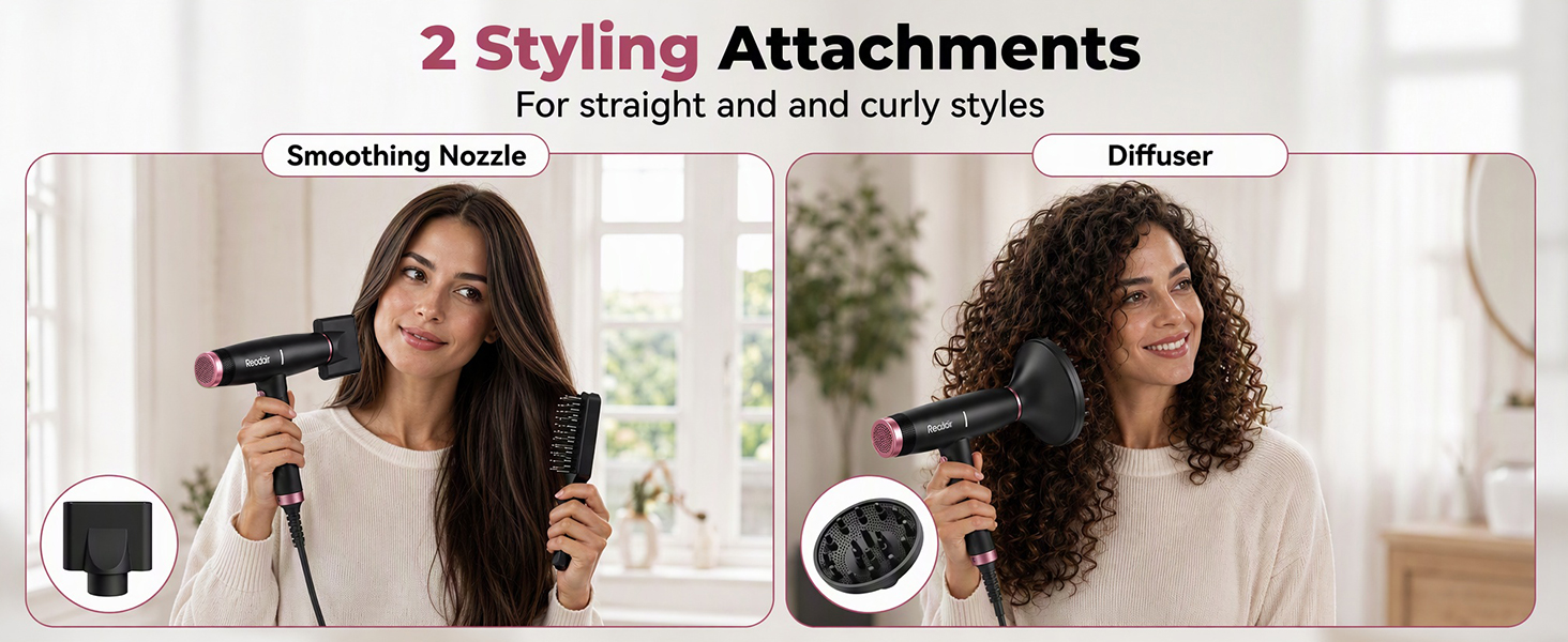 0.88 lbs Lightweight Travel Hair Dryer, Under 60dB Quiet Operation Portable Blow Dryer.