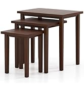Giantex Nesting Tables Set of 3, Farmhouse Stacking Side Table with Rubber Legs, Wooden Rectangle...