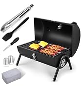Joyfair Portable Charcoal Grill Set, Small Tabletop Barbecue Grill with Accessories Tools for Out...