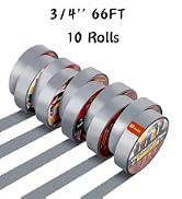 RED WOLF 10 Pack Gray Electrical Tape 3/4 Inch x 66 Ft Industrial Grade UL/CSA Listed 7 Mil Thick...