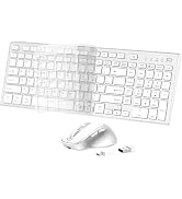 FENIFOX Wireless Keyboard and Mouse, Rechargeable USB C Combo Silent Quiet Compact Full Size Flat...