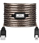 LDKCOK Active USB 2.0 Printer Cable 50ft - A-Male to B-Male High Speed Printer/Scanner/Repeater C...