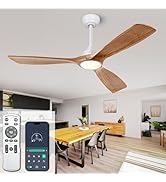 Ceiling Fans with Lights, 52 Inch Ceiling Fan with Remote/APP Control,3CCT Dimmable Light,Noisele...