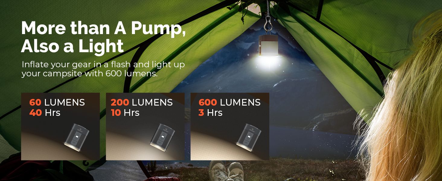 air pump for inflatables air mattress pump camp light 600 lumens