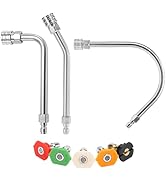 JOEJET Pressure Washer Extension Wand, 30°, 90°, and 120° Curved Power Washer Wand with 5 Nozzle ...