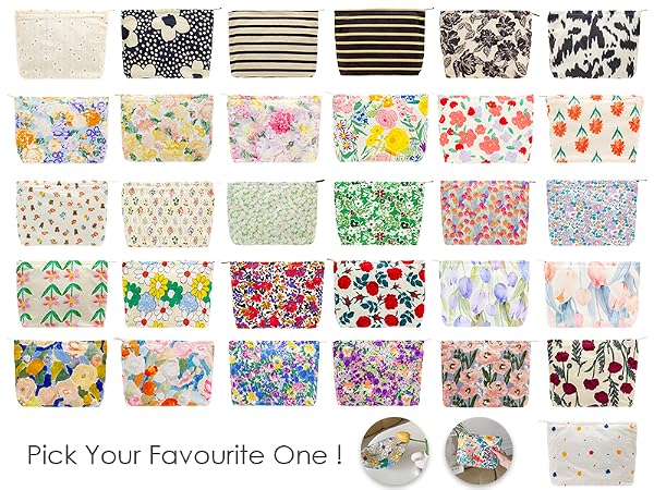 beautiful and colorful makeup pouch