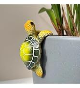 CYjorkbgg Green Turtle Planter Decorations - Resin Hanging Sea Turtle for Pot Tortoise Figure Pla...