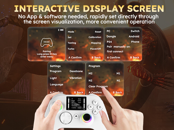 This interactive scree wireless gaming controller No app & software needed