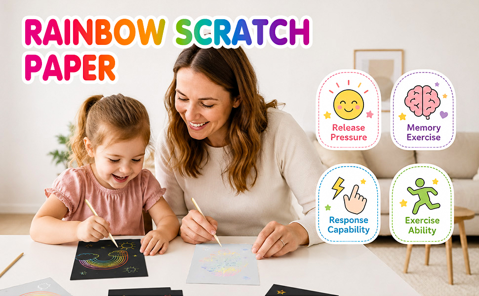 Minyaluck rainbow scratch paper