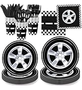 168 PCS Race Car Birthday Party Decorations Cars Birthday Party Supplies Includes Plates, Napkins...