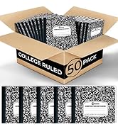 Rosmonde 50 Pack Bulk Composition Notebooks, College Ruled Notebook, 200 Pages (100 Sheets), 9-3/...