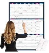 Large Dry Erase Calendar for Wall – Undated 3 Month Wall Calendar, Yearly Wall Calendar Dry Erase...