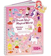 Princess Kids Sticker Book, Toddler Airplane Travel Activity Coloring Sticker Book, Road Trip Ess...