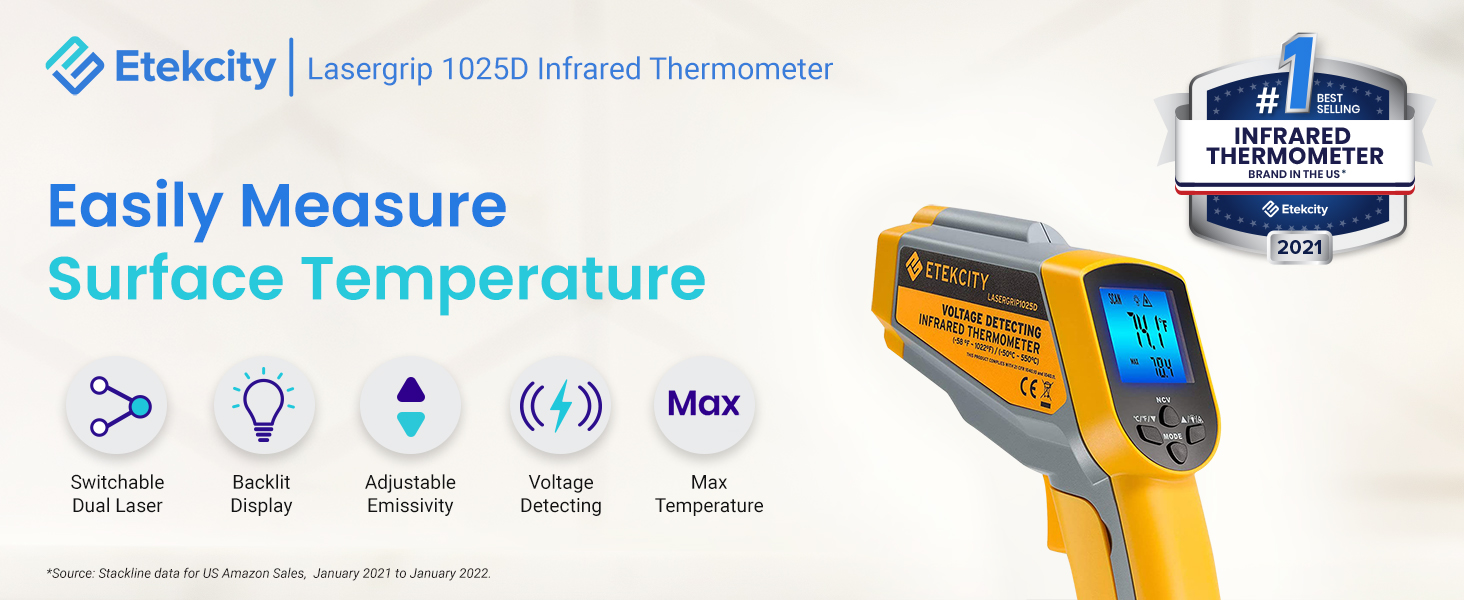 lasergrip 1025D can easily measure surface temperature