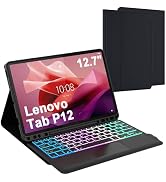 for Lenovo Tab P12 2023 12.7 inch Keyboard Case: 3 Zone 7 Colors Backlit Trackpad Keyboard for 12...