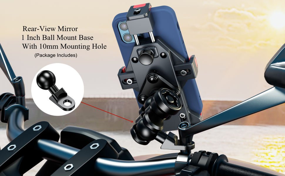 Can be mounted to motorcycle rear-view mirror