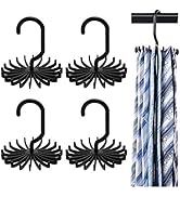 BigOtters 4 PCS 360 Degree Rotating Scarf Hanger Adjustable Twirl Tie Rack Tie Belt, Multipurpose...