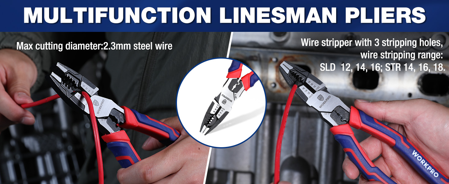 8 Inch Lineman Plier can be used as a wire stripper and also works as a wire cutter plier