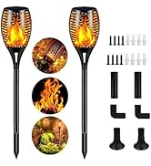 2-Pack Solar Light Outdoor (Super Larger Size) 96led Solar torches for outside,Ultra-Bright Solar...