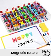 LovesTown Magnetic Alphabet Letters Set for Toddlers, Educational Learning Kit with Double-Sided ...