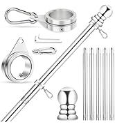 Flag Pole for House, REERON 6 FT Stainless Steel Spinning Flagpole Kit, 1" Rustproof Porch Flagpo...