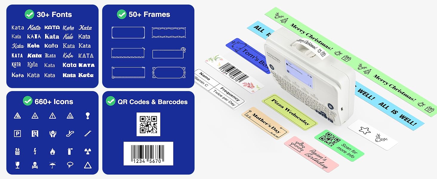 Label App: 30+ fonts, 50+ frames, 660+ icons?QR codes & Barcodes