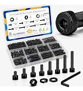Kernmax 280PCS M5 Screws Kit, M5x8/10/12/16/20/25/30/35mm Hex Socket Head Cap Bolts Nuts & Washer...