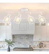 Baocuz 4-Lights Kitchen Light Fixtures Ceiling Mount, Adjustable Multi-Directional White Flush Mo...