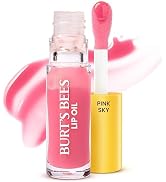 Burt's Bees Lip Oil Pink Sky, Instant Hydration, Nourishes and Softens Lips, Sheer Wash of Color,...