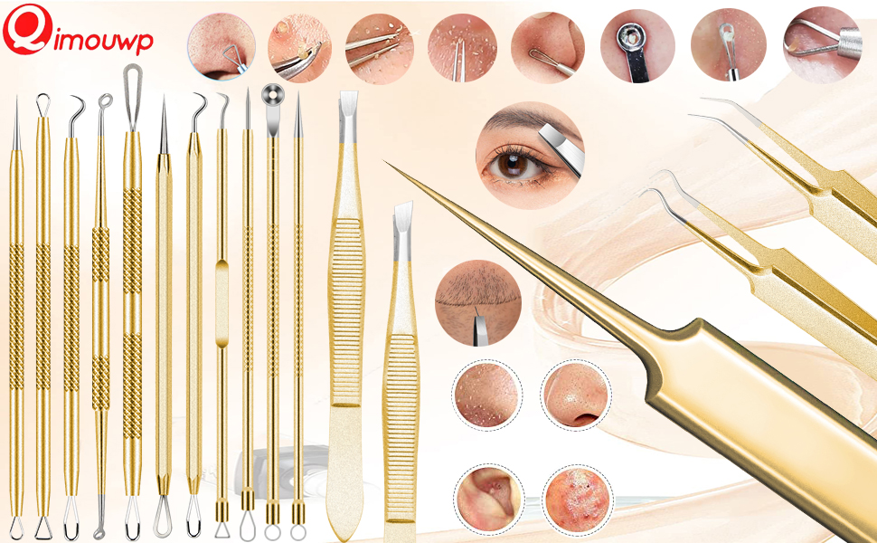 blackhead pimple popper tool kit tweezers set