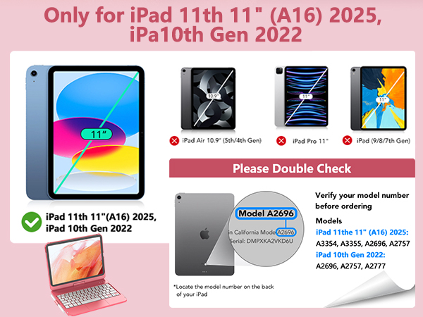 ipad 11th gen keyboard case pink 9