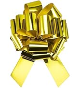 Giant Large Gold Pull Bow 16" Wide, Pack of 1 Metallic Car Bow for Packaging Gift Decorations, Ch...