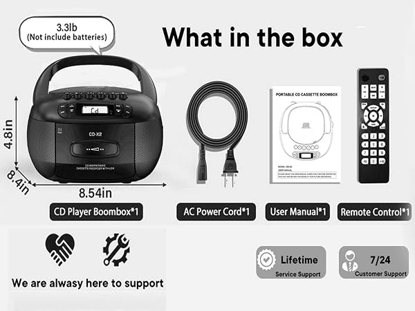 Package of cd cassette radio boombox