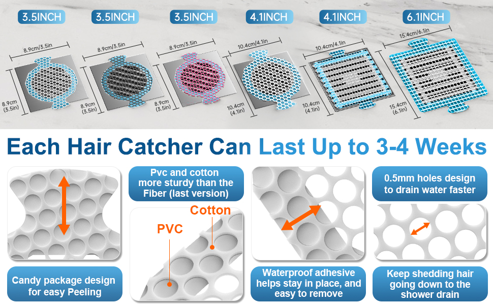 INVIHUG disposable shower drain hair catcher
