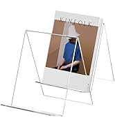 SANRUI 2 Pack Acrylic Book Display Stand 8x11 Inch , A4 Clear Easel Base Holder, Vinyl Record Dis...