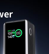Reletech 140W Portable Fast Charger 25000mAh with LG 21700 Battery, 3-Port Laptop Fast Power Bank...