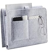 YOUDENOVA Bedside Caddy, Bedside Organizer for Dorm Room, Bunk Bed, Light Grey