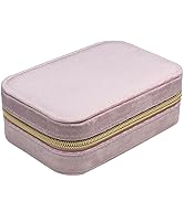 Zotemo Travel Jewelry Box, Plush Velvet Jewelry Organizer Case for Women and Girls, Portable Trav...