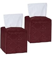 Avolander Tissue Box Cover 2-Pack, Square Tissue Holder with Bottom Belt, Modern Tissue Case Faci...