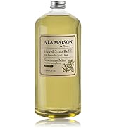 A LA MAISON Rosemary Mint Liquid Pump Bottles Moisturizing Natural Hand Wash Soap, Triple French ...