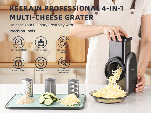 KEERAIN PROFESSIONAL 4-IN-1MULTI-CHEESE GRATER