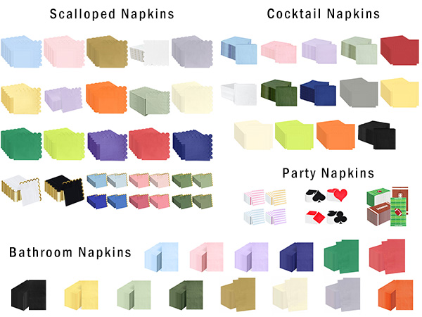 cocktail napkins scalloped paper napkins party napkins disposable dinner dessert beverage napkins