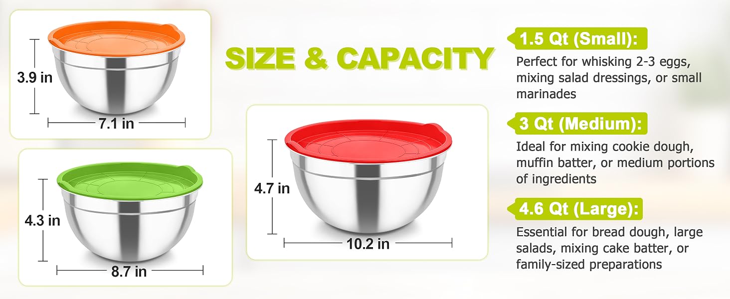 mixing bowls with lids set