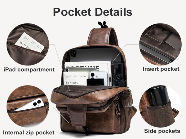 leather cross body bag men women