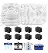 Veken Cat Water Fountain Filter, Classic 8 Pack Replacement Filters & 8 Pack Replacement Pre-Filt...