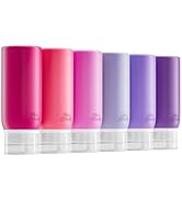 Muslish 6 Pack Travel Bottles for Toiletries - TSA Approved 3oz Leakproof Travel Size Containers,...