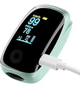 Finger Pulse Oximeter, Fingertip Blood Oxygen Saturation with Pulse Monitor, Oximeter with Lanyar...